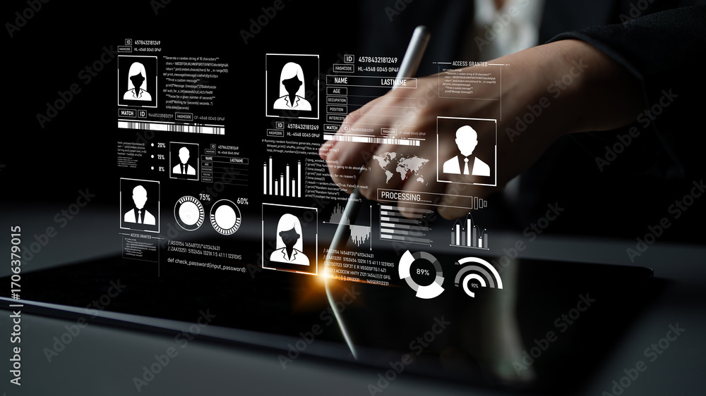 Poster id security ensures personal data protection with secure login systems, digital identity safeguards,