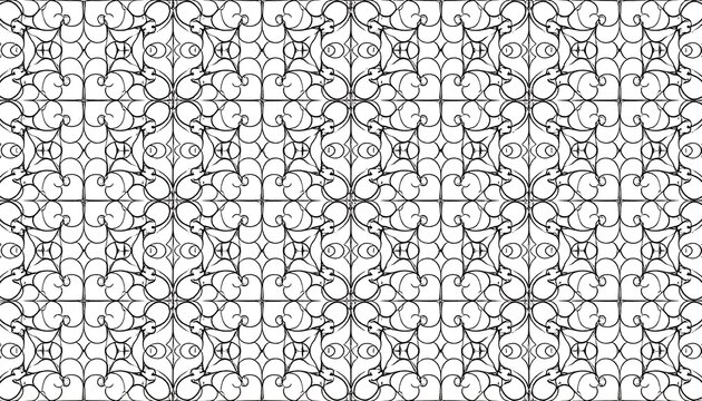 Intricate black and white repeating pattern (1)