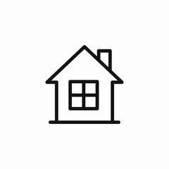 house with window icon sign vector