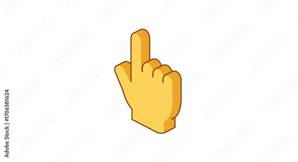 Poster isometric hand gesture in 3d style for digital interfaces and technology