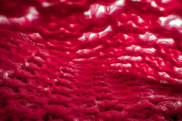 Pink Knitted Fabric Close-Up
