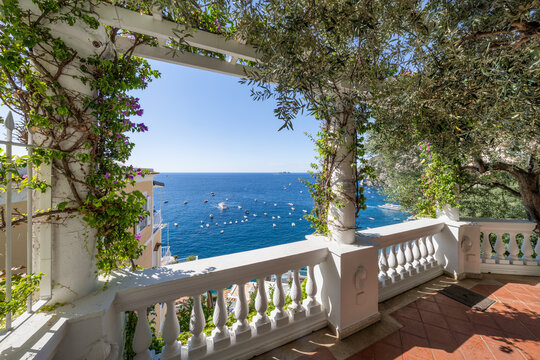 View from a balcony, Positano, Amalfi Coast, Italy