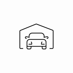 Obraz premium car in garage icon sign vector