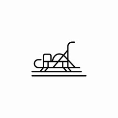 dog sledding sleigh icon sign vector