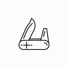 opened pocket knife icon sign vector