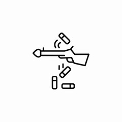 rifle shooting bullets icon sign vector