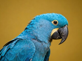Naklejka premium Close up portrait of a beautiful blue parrot