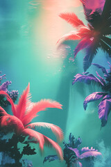 tropical background with tropical flowers
