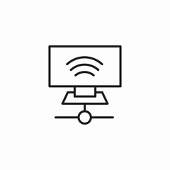 smart monitor networking icon sign vector
