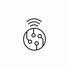 wireless chip communication icon sign vector