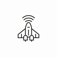 wireless jet airplane icon sign vector