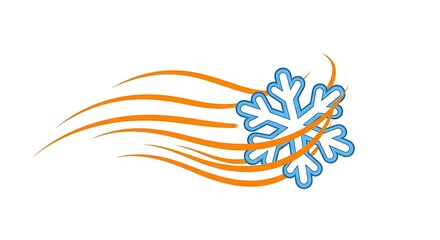 Obraz premium A detailed illustration of a snowflake with curved lines, conveying movement and artistic charm. 