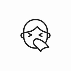 face sneezing tissue icon sign vector