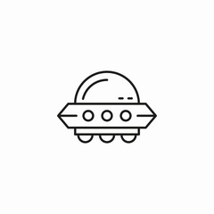 flying saucer with lights icon sign vector