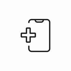 medical phone add icon sign vector