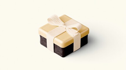 Obraz premium Delightful Chocolate Gift Box Wrapped in Neutral Tones Perfect for Any Occasion