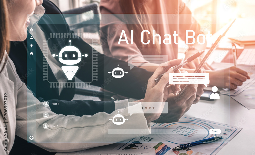 Aufkleber ai chatbot interface facilitates communication, chatbot, and ai interaction for automated user suppo