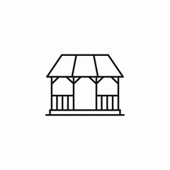 outdoor wooden gazebo icon sign vector