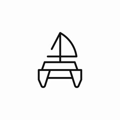 sailing catamaran boat icon sign vector