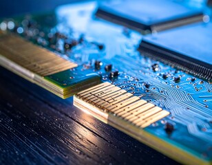 Close-up of circuit board components