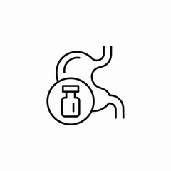 stomach with pill  icon sign vector