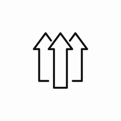 three upward arrows icon sign vector
