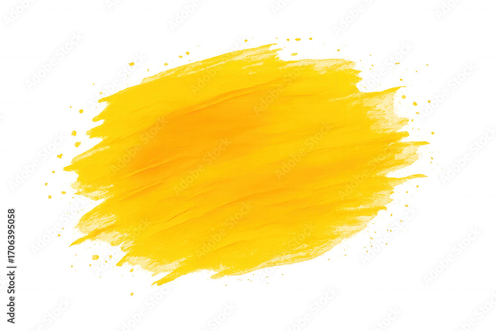Aufkleber dynamic and textured design element with a vibrant yellow paint brush stroke on a clear background