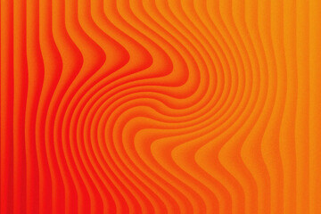 Illustration of abstract wavy textured background in warm orange and red gradient