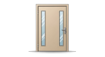 Obraz premium Beige Safety Fire Door for Public Buildings Illustration