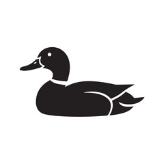 Wild Duck with Cattails Vector Illustration