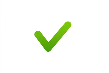 Green check mark symbol indicating approval or success in a simple and clean design without distractions