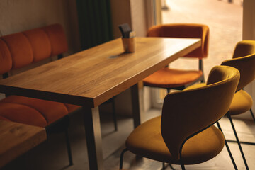 Warm interior of the cafe