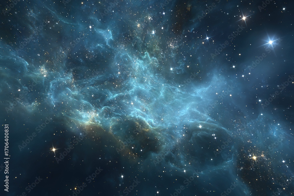 Poster explore the vibrant colors and intricate patterns of a distant galaxy in deep space