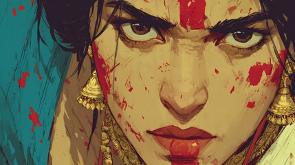 Draupadis courageous stand during Cheerharan depicting strength resilience in adversity mythological Mahabharata storytelling illustration