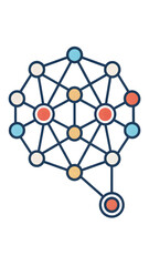  Interconnected Network of Nodes Forming a Brain-Like Structure on a Black Background