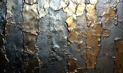 Abstract metallic texture with golden highlights