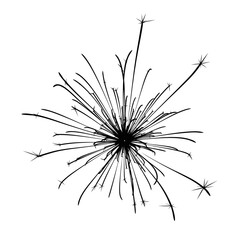 Vector art of a sparkler, radiating light and joy, often used in celebrations to create a magical and festive atmosphere