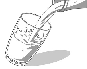 Pouring Milk into a Glass Illustration of Freshness and Purity for Health and Wellness Concepts