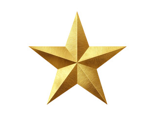 Fototapeta premium Brushed Gold Five Pointed Star Isolated on Black golden
