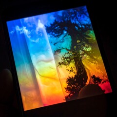 Colorful abstract image of a tree