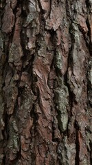 Fototapeta premium Textured Timber: An intimate close-up reveals the rough, intricate textures of weathered tree bark, a captivating study in nature's artistry and the passage of time.