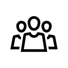 Three simplified figures stand side by side, symbolizing unity and social connections. The design conveys a sense of togetherness and collaboration in a community context