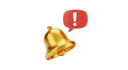 Shiny golden bell icon symbol alert notification message warning alert symbol notification alert bell sign danger message warning icon Tansparent Background
