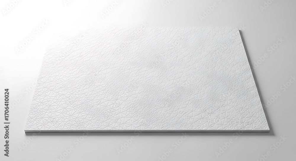 Aufkleber white abstract textured panel with irregular geometric pattern, 3d relief surface on light backgroun