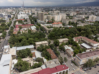 Obraz premium Aerial view of the city center of Bishkek, Kyrgyzstan