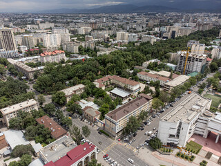Aerial view of  the city center of Bishkek, Kyrgyzstan