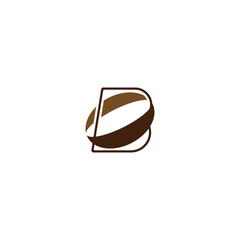 B coffee line logo. vector illustration of letter B and coffee for icon,symbol or logo