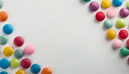 a white background with multicolored polka dots