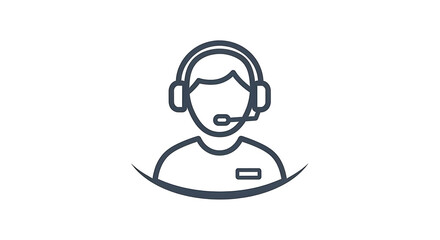 Fototapeta premium Illustration of a person with headset and microphone for customer service or support center ai generated