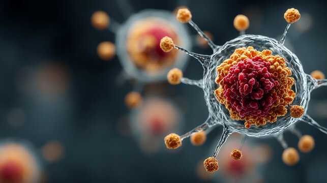 Pathology illustration showing autoimmune disease immune system attacking healthy tissues medical educational diagram cellular immunology concept